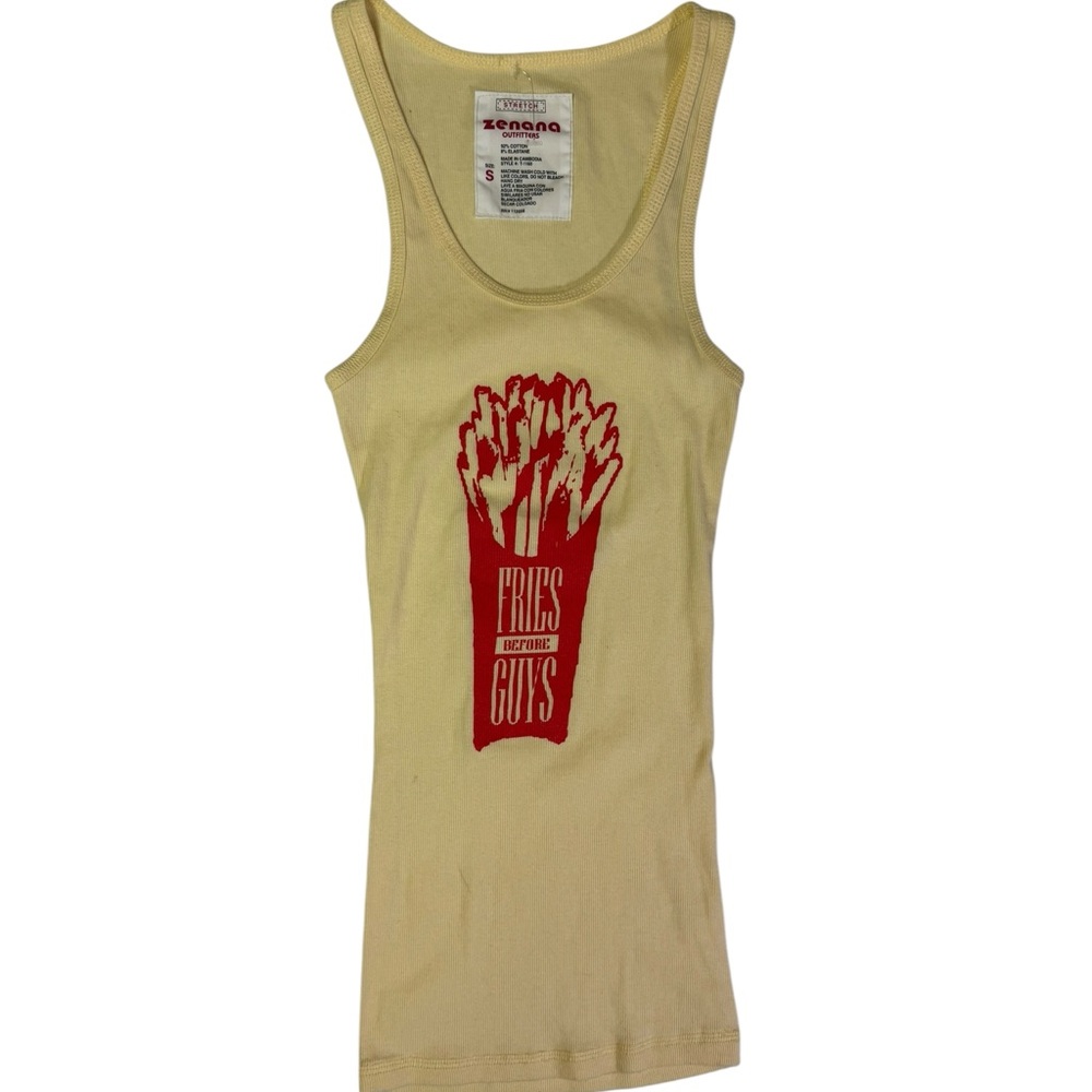 Fries Before Guys” French Fry‎ Graphic – Yellow – Size Small
